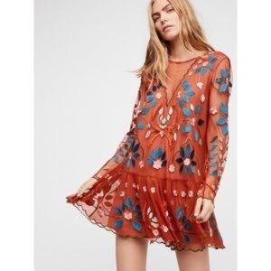 Free people hearts are wild embroidered dress